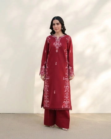 W25-135 2PC LAWN EMBROIDERED SHIRT WITH TROUSER.