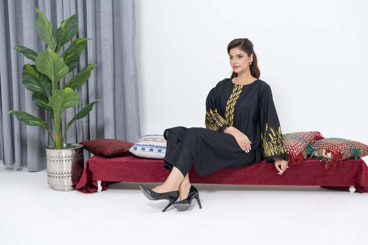 S-603 2PC Lawn Stitched Back Embroidered Shirt with Trouser