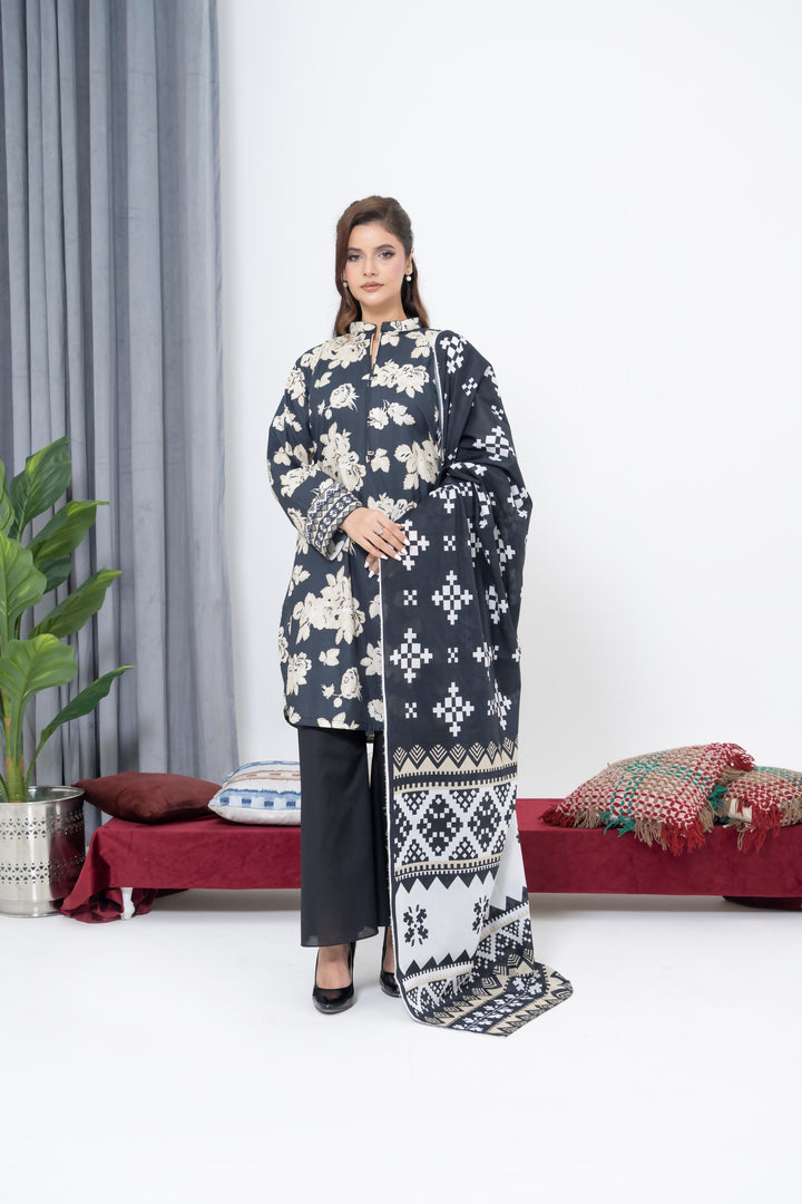 S-509 3PCS Lawn Printed Dress With Lawn  Dupatta