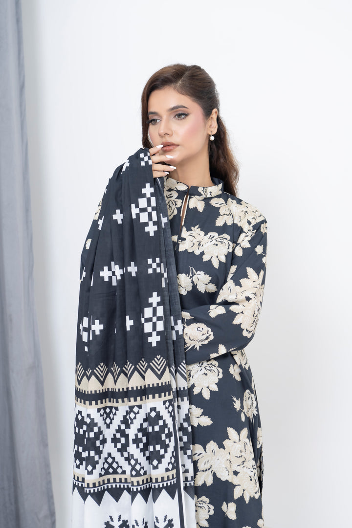 S-509 3PCS Lawn Printed Dress With Lawn  Dupatta