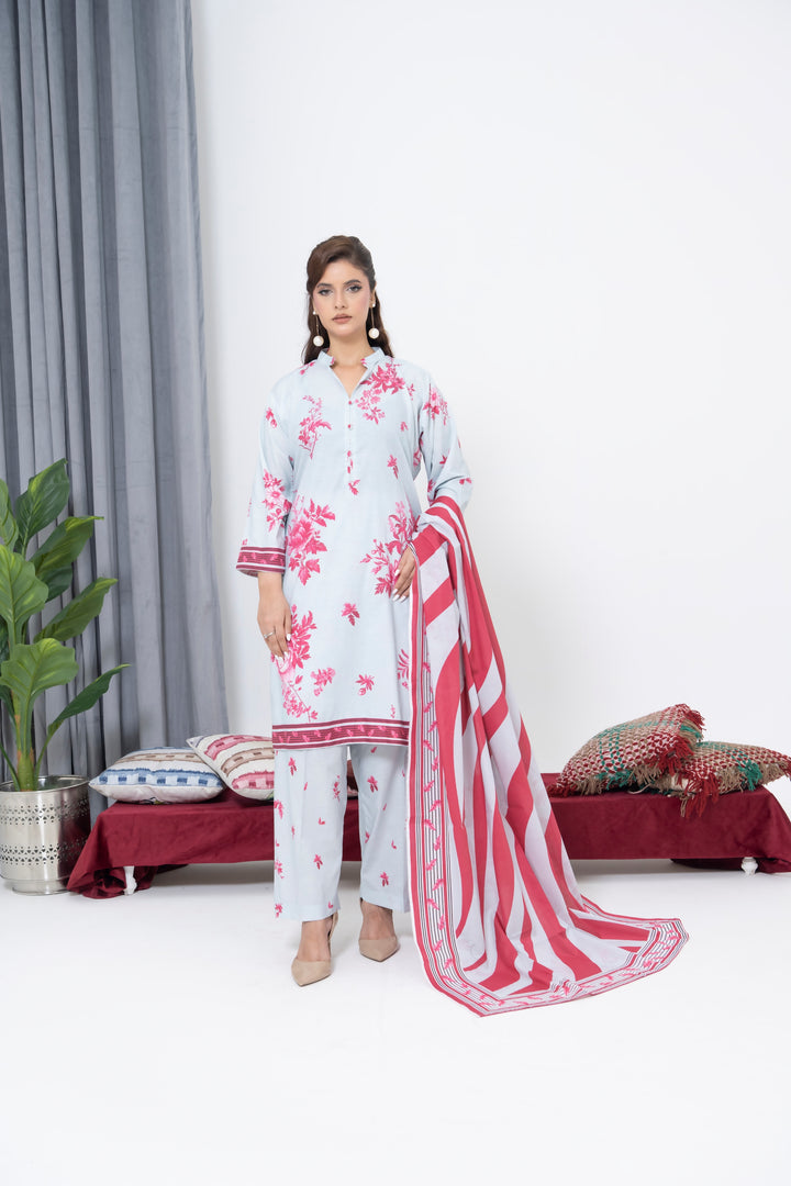S-510 3PCS Lawn Printed Dress With Lawn  Dupatta