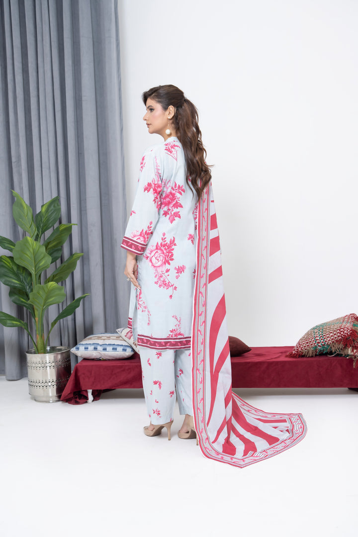 S-510 3PCS Lawn Printed Dress With Lawn  Dupatta