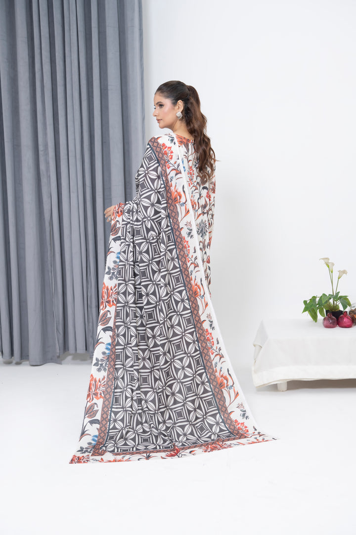 S-508 3PCS Lawn Printed Dress With Lawn Dupatta