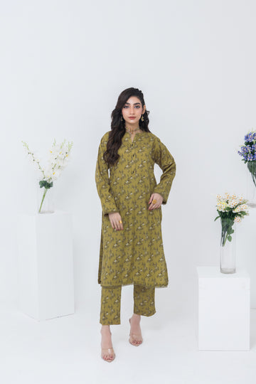 FWS24-205 2PCS SOFT CAMBRIC PRINTED SHIRT WITH TROUSER