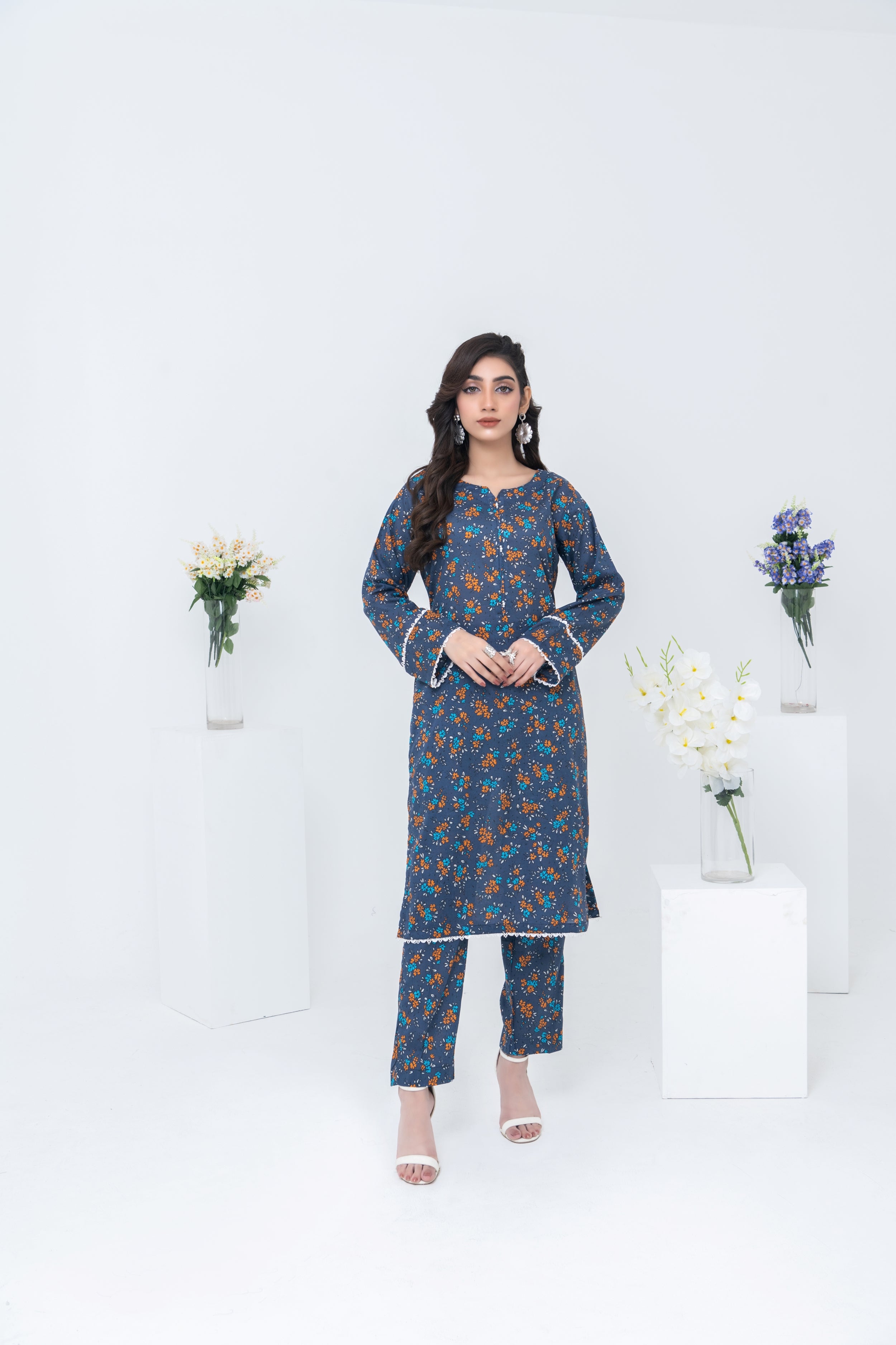 FWS24-207 2PCS SOFT CAMBRIC PRINTED SHIRT WITH TROUSER