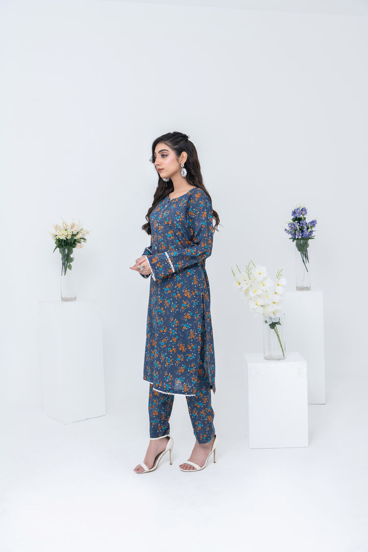 FWS24-207 2PCS SOFT LAWN PRINTED SHIRT WITH TROUSER