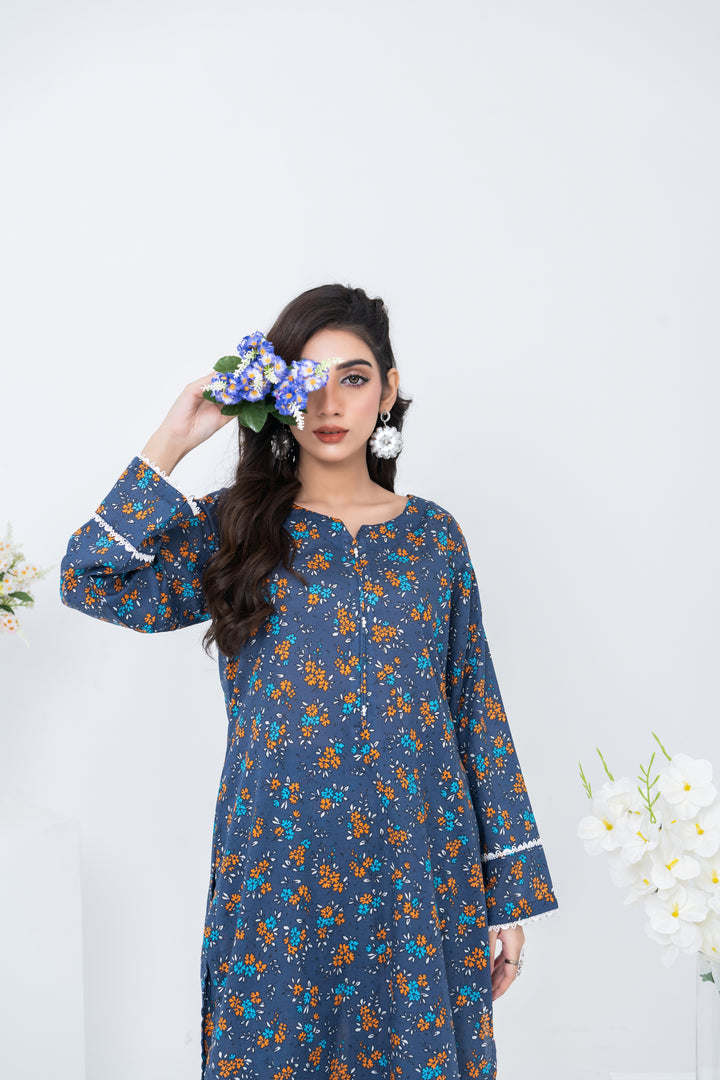 FWS24-207 2PCS SOFT LAWN PRINTED SHIRT WITH TROUSER