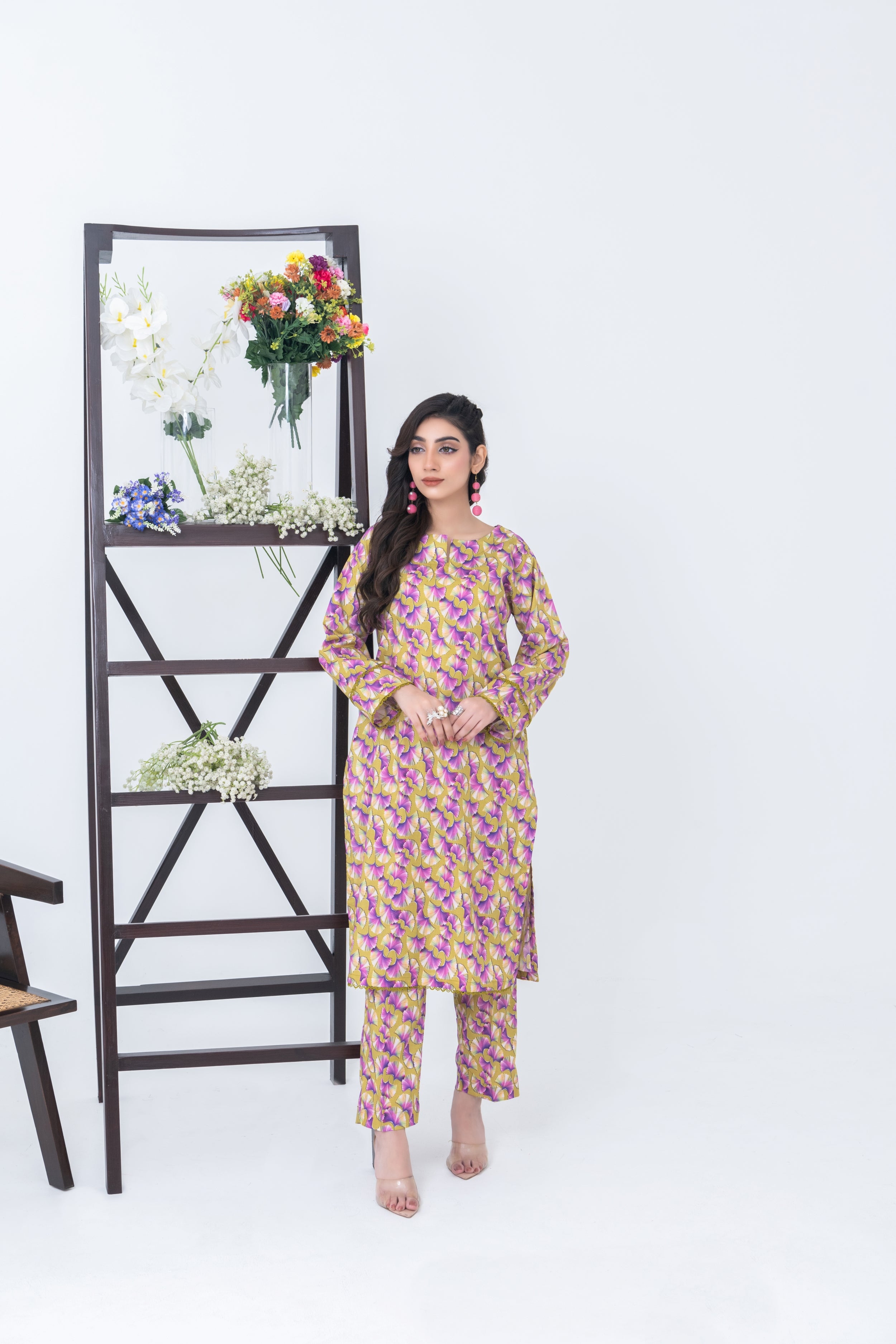 FWS24-204 2PCS SOFT CAMBRIC PRINTED SHIRT WITH TROUSER