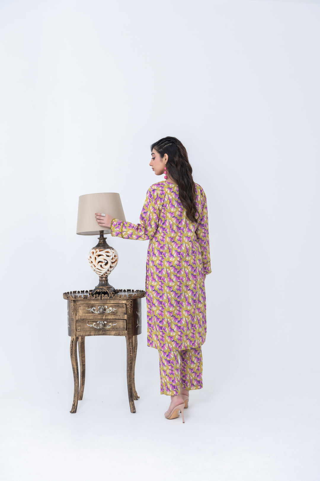 FWS24-204 2PCS SOFT CAMBRIC PRINTED SHIRT WITH TROUSER