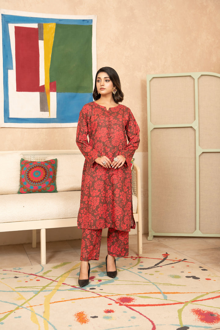 SS25-334 2PC Lawn Printed Shirt With Trouser