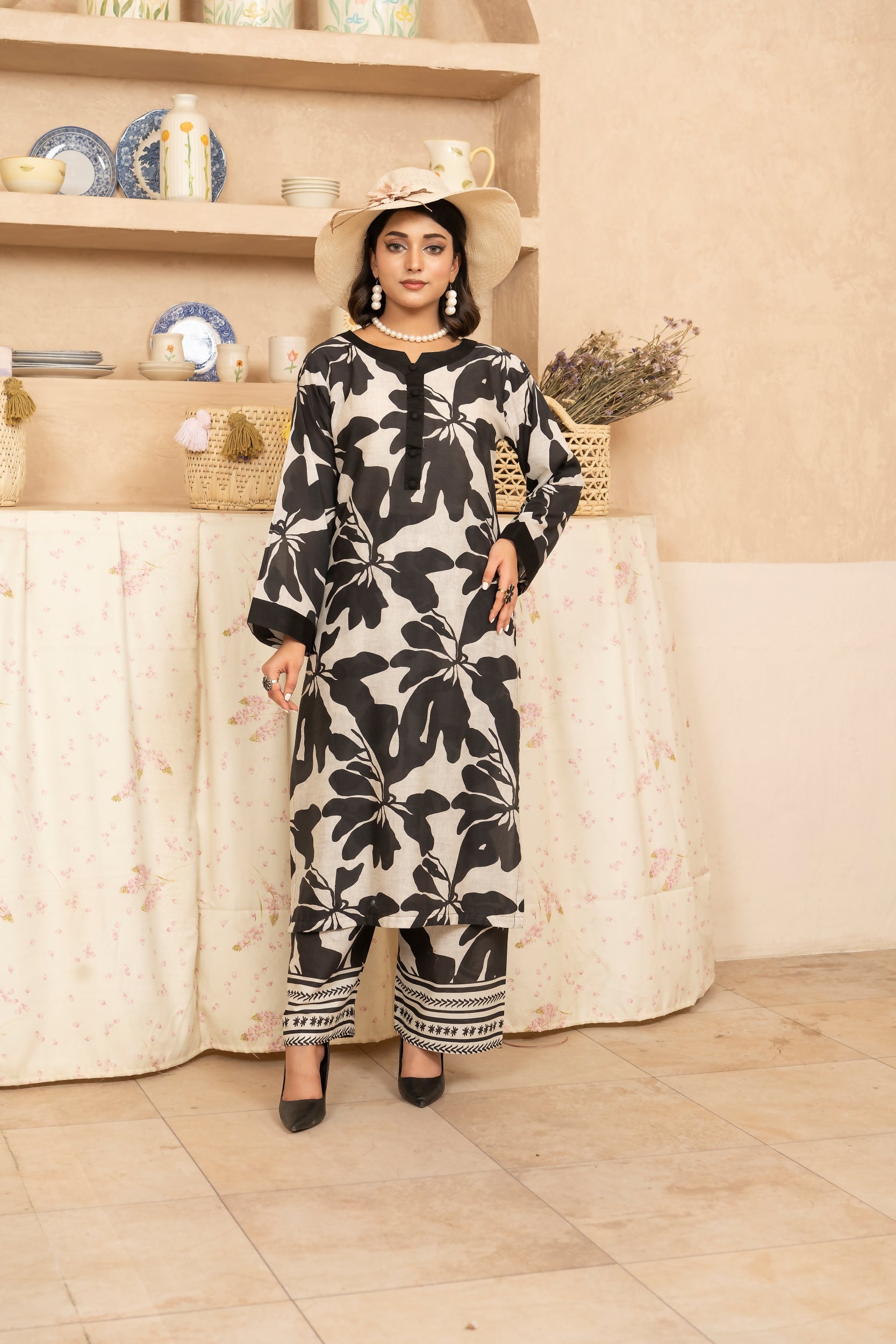 SS25-335 2PC Lawn Printed Shirt With Trouser