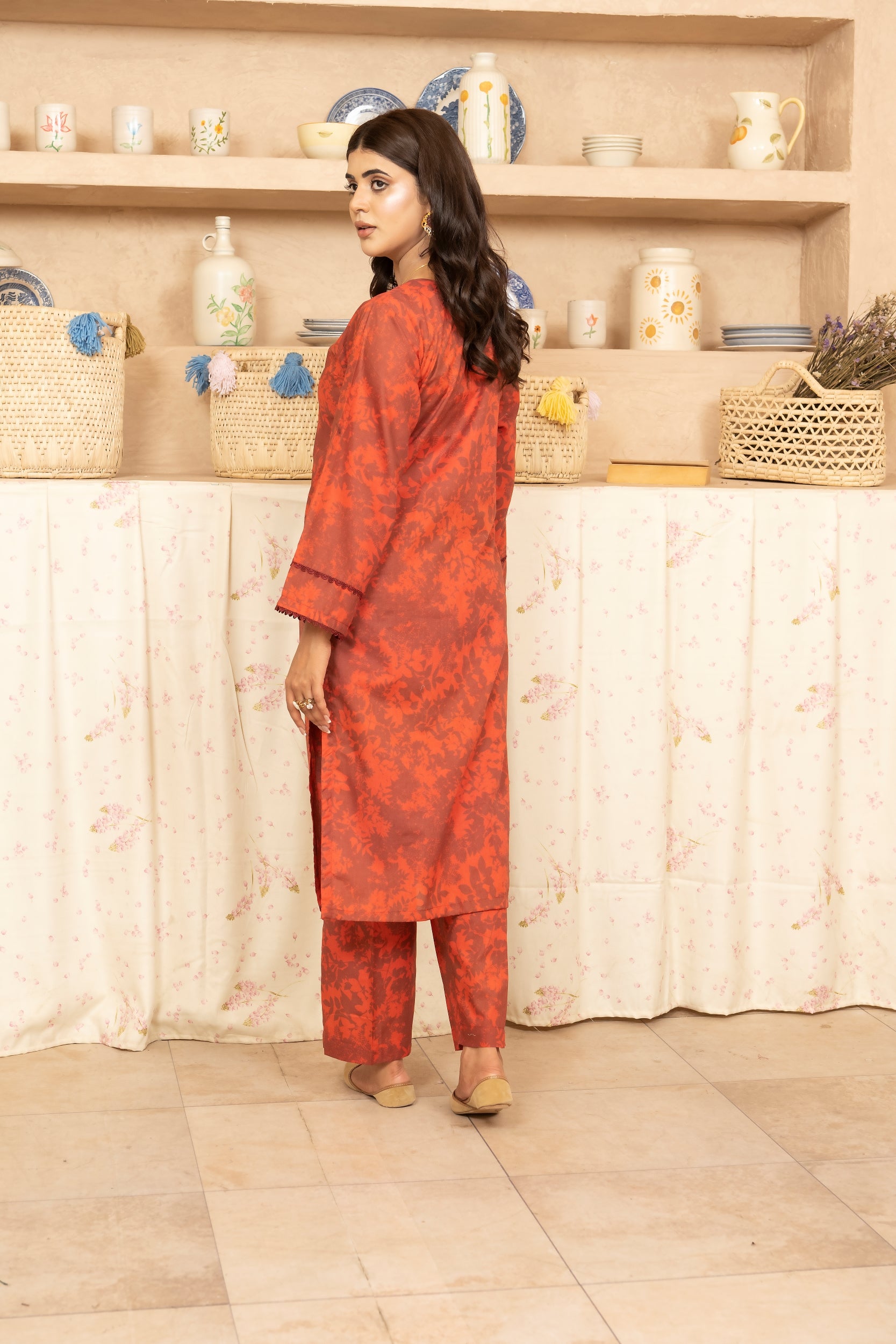 SS25-344 2PC Lawn Printed Shirt With Trouser