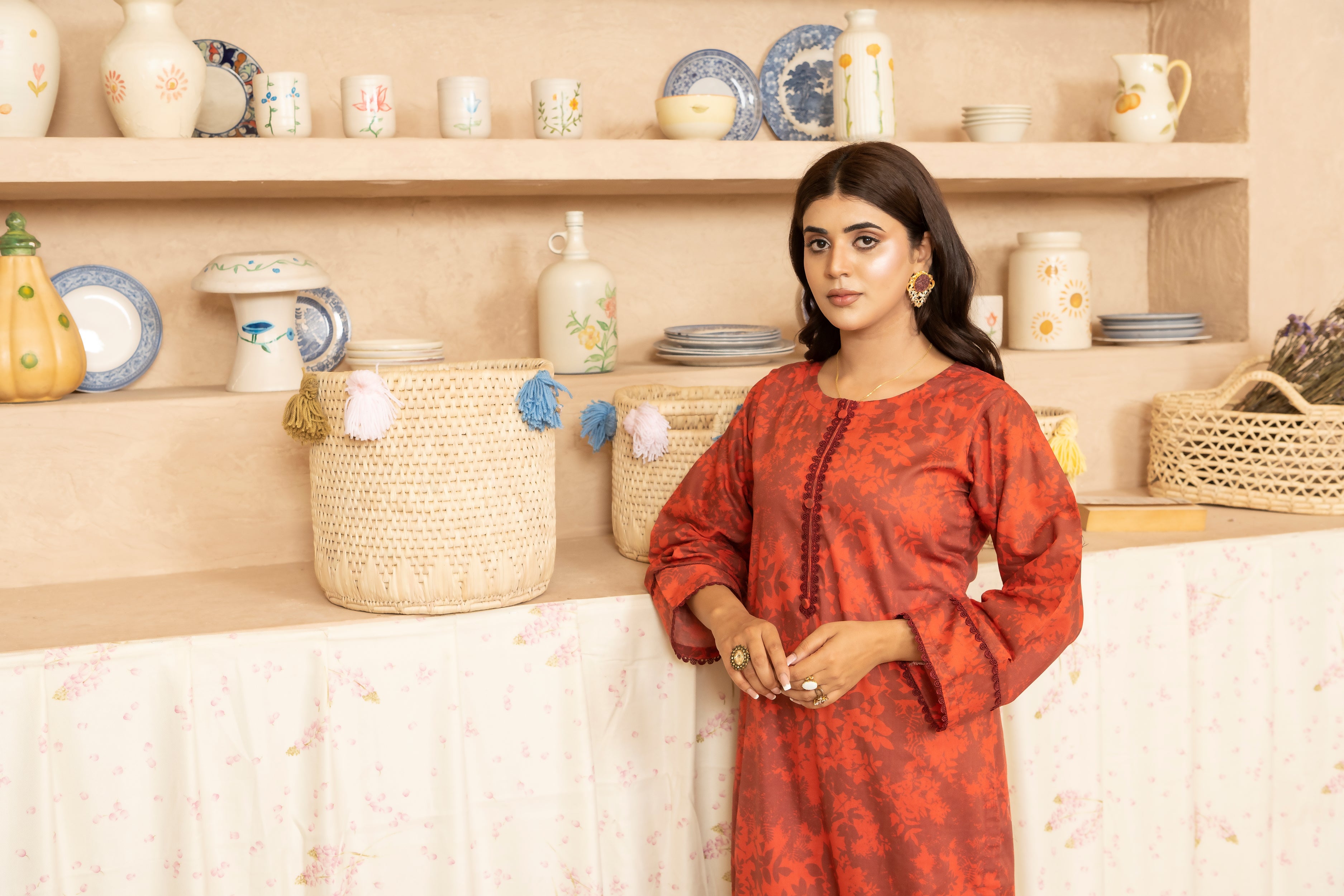 SS25-344 2PC Lawn Printed Shirt With Trouser