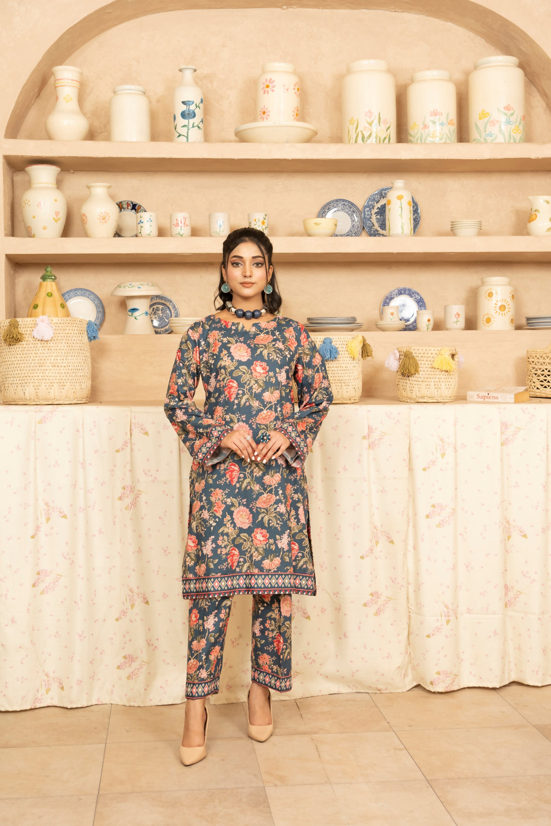 SS25-341 2PC Lawn Printed Shirt With Trouser