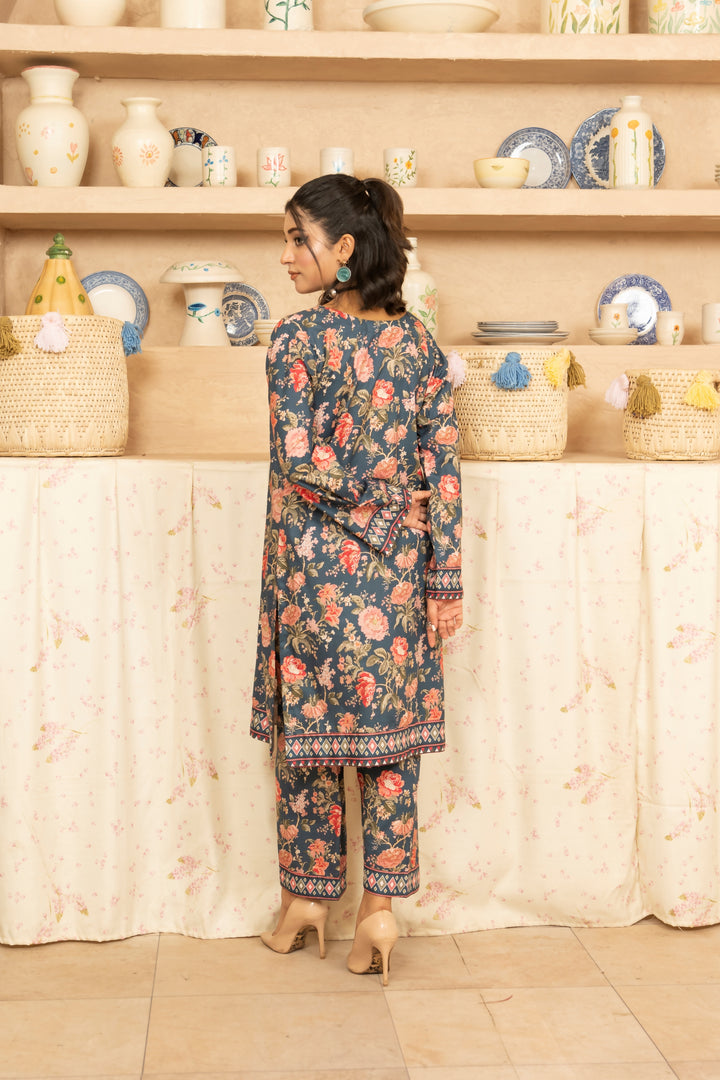 SS25-341 2PC Lawn Printed Shirt With Trouser