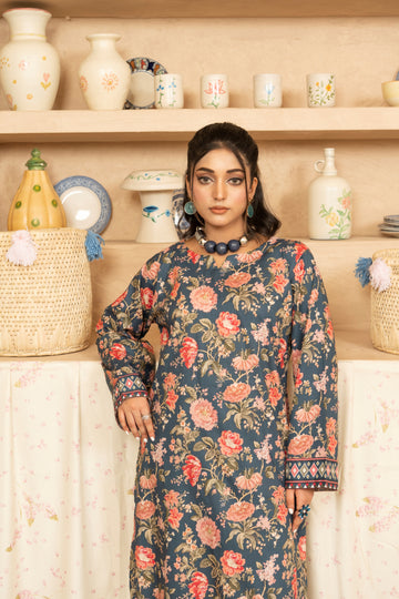 SS25-341 2PC Lawn Printed Shirt With Trouser