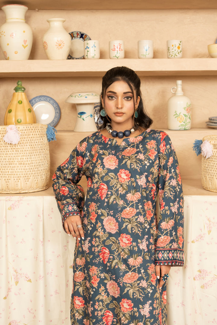 SS25-341 2PC Lawn Printed Shirt With Trouser