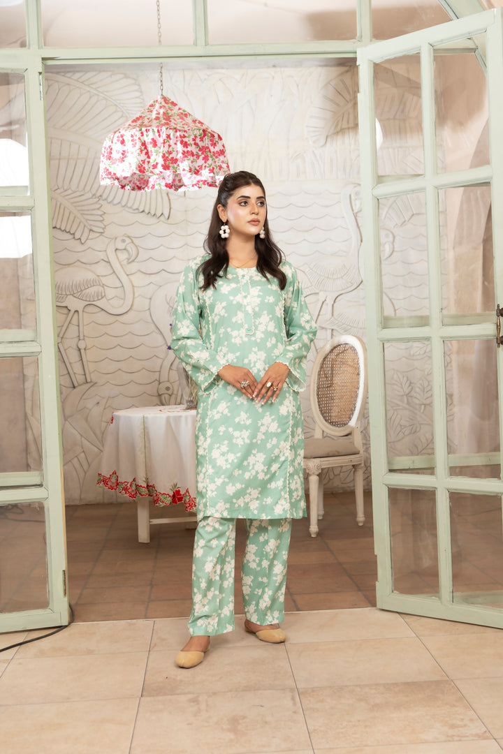 SS25-328 2PC Lawn Printed Shirt With Trouser
