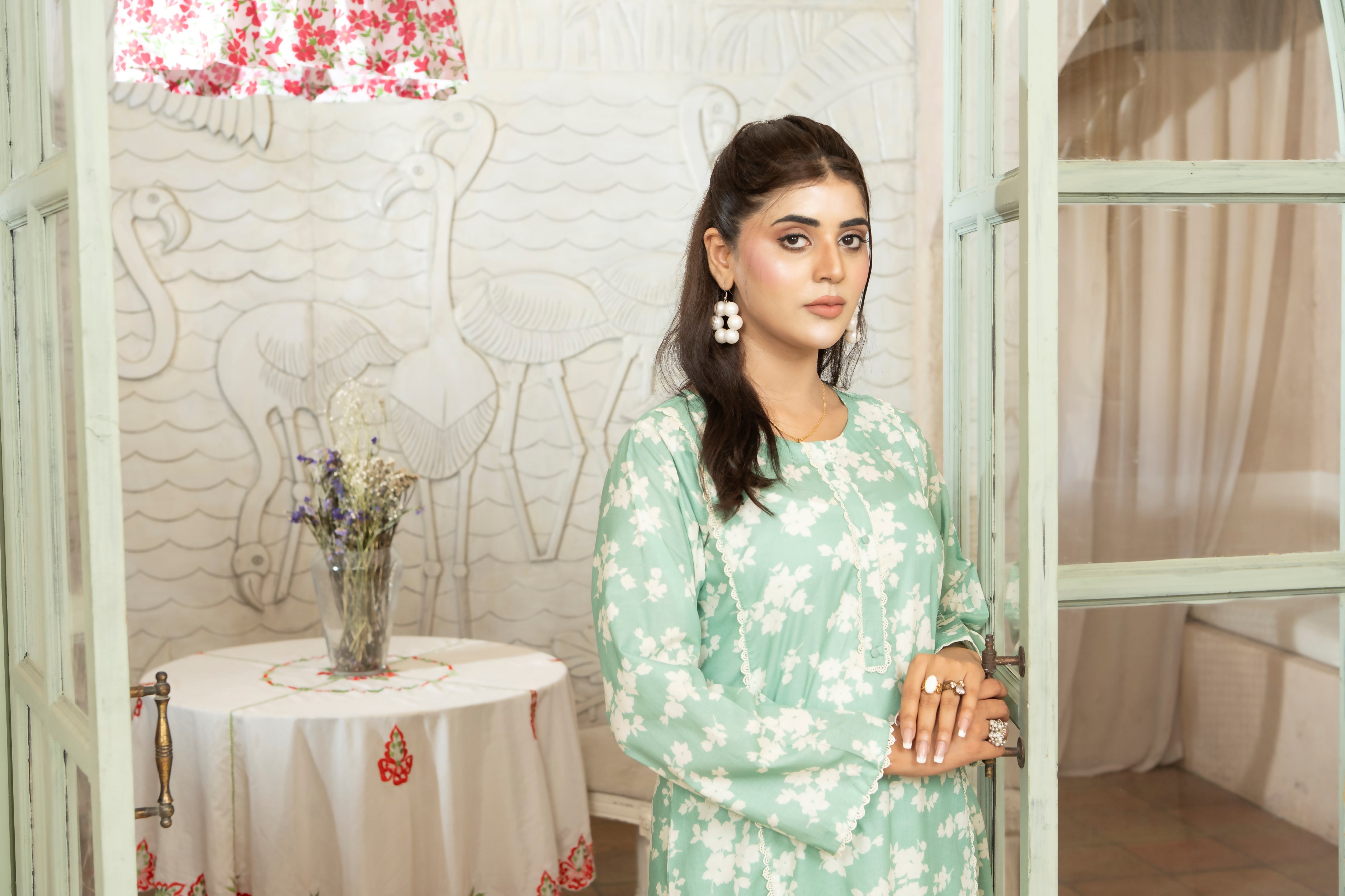 SS25-328 2PC Lawn Printed Shirt With Trouser