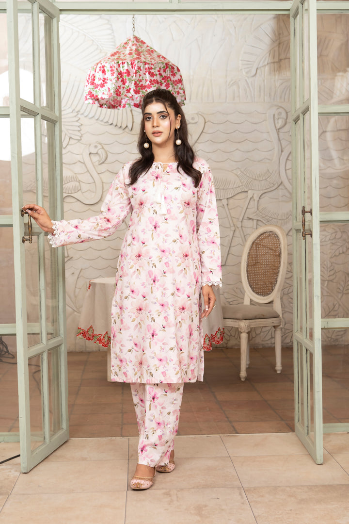 SS25-337 2PC Lawn Printed Shirt With Trouser
