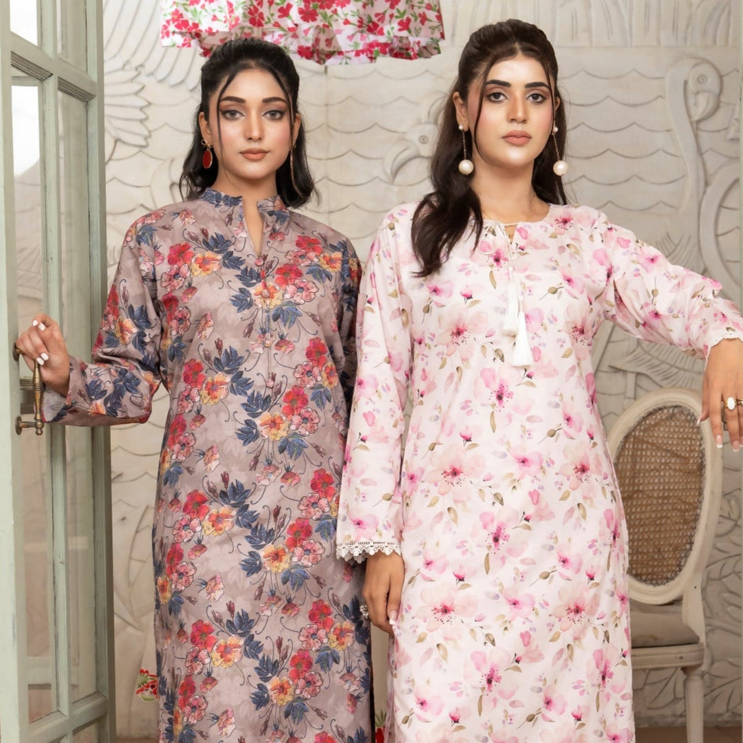 SS25-339 2PC Lawn Printed Shirt With Trouser