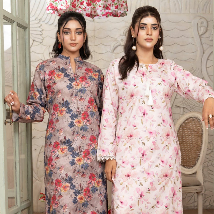 SS25-339 2PC Lawn Printed Shirt With Trouser