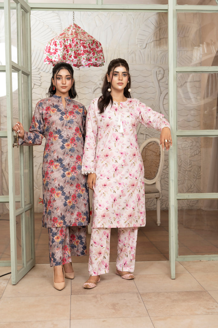 SS25-337 2PC Lawn Printed Shirt With Trouser