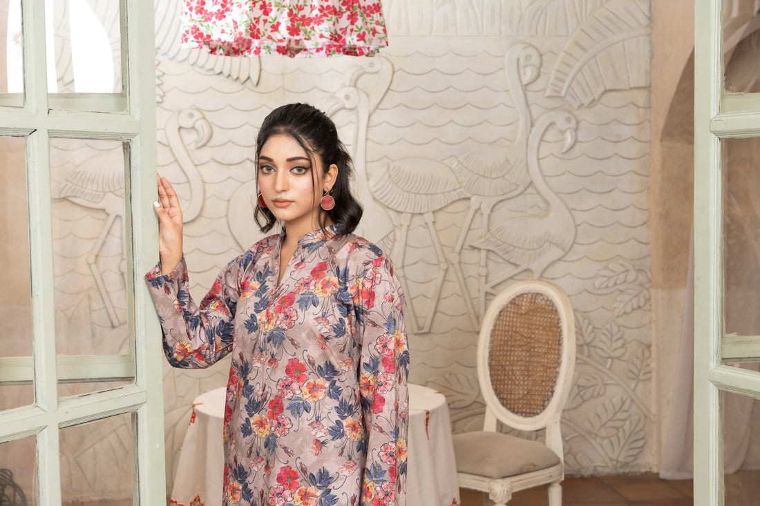SS25-339 2PC Lawn Printed Shirt With Trouser