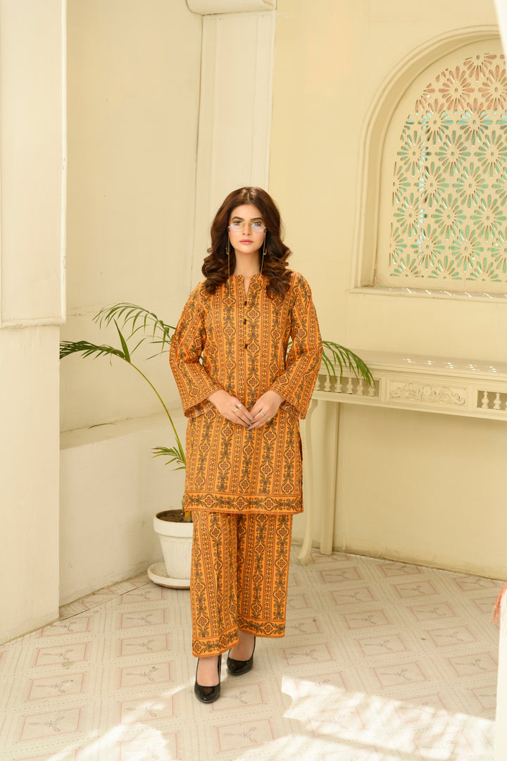 SS25-319 2PC Lawn Printed Shirt With Trouser