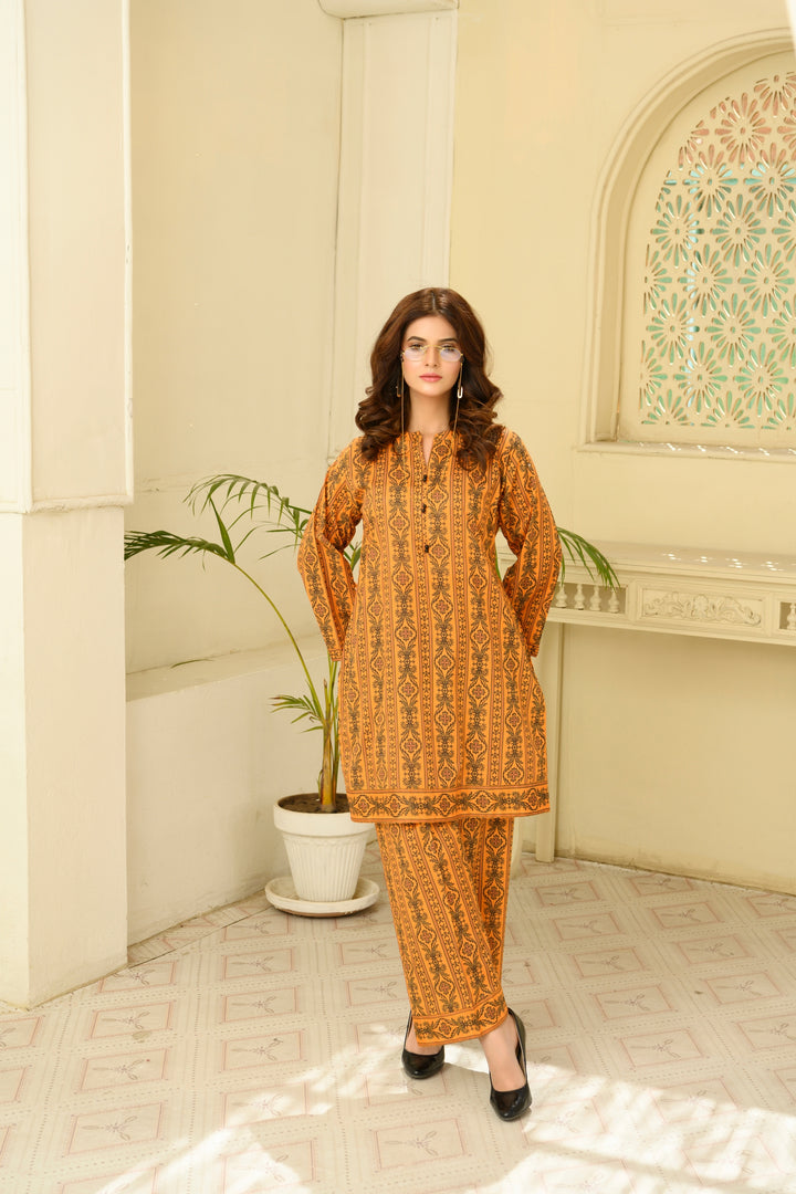 SS25-319 2PC Lawn Printed Shirt With Trouser