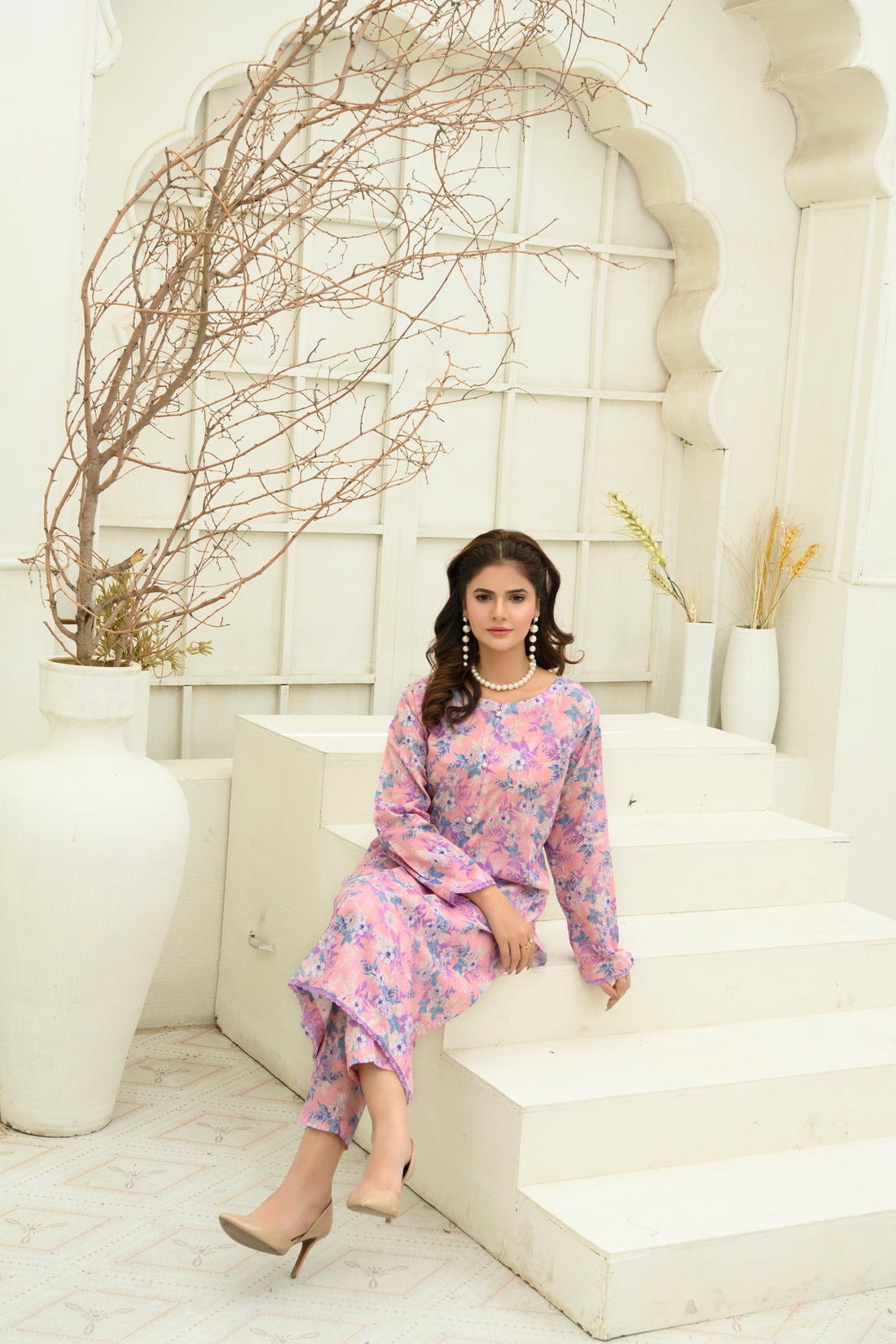 SS25-322 2PC Lawn Printed Shirt With Trouser