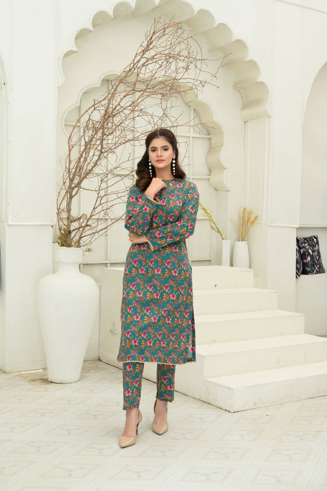 SS25-323 2PC Lawn Printed Shirt With Trouser