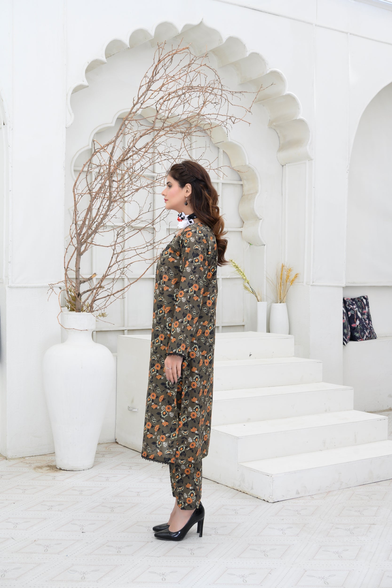 SS25-315 2PC Lawn Printed Shirt With Trouser