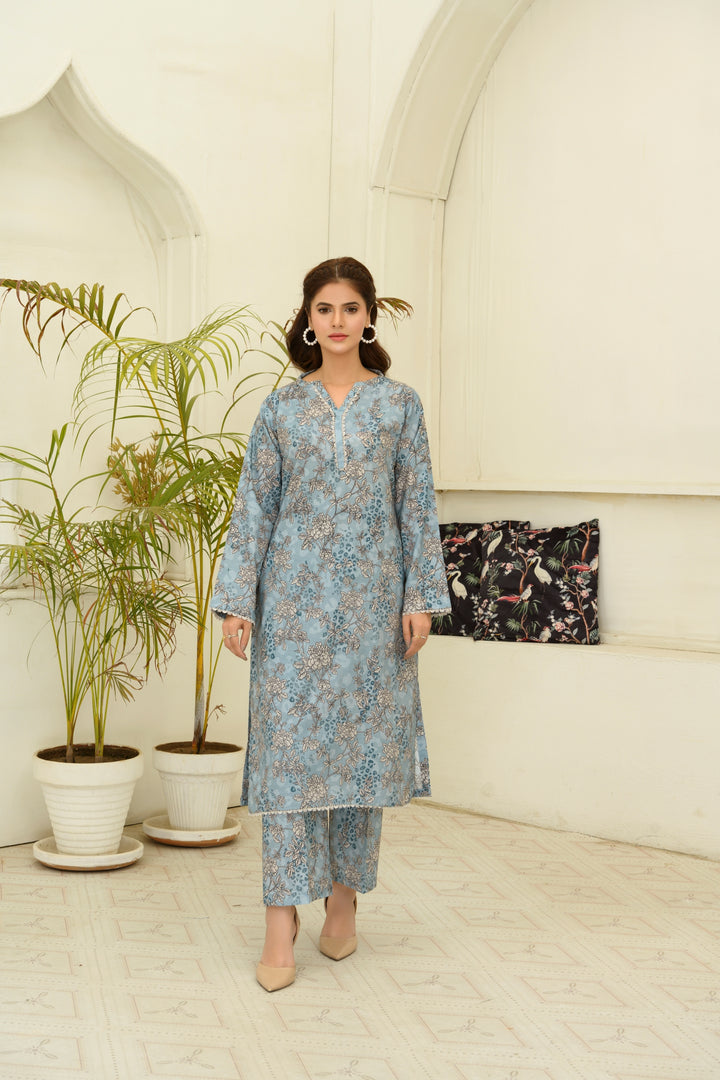 SS25-314 2PC Lawn Printed Shirt With Trouser