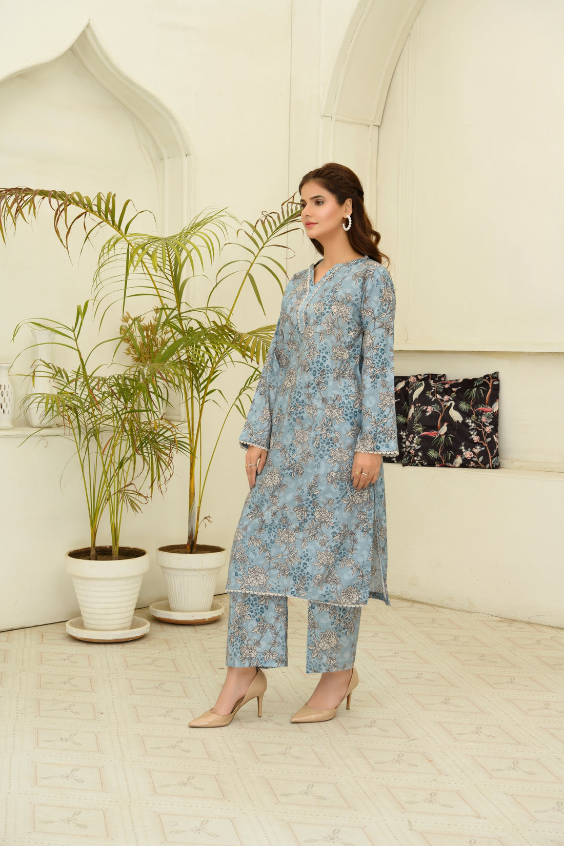 SS25-314 2PC Lawn Printed Shirt With Trouser