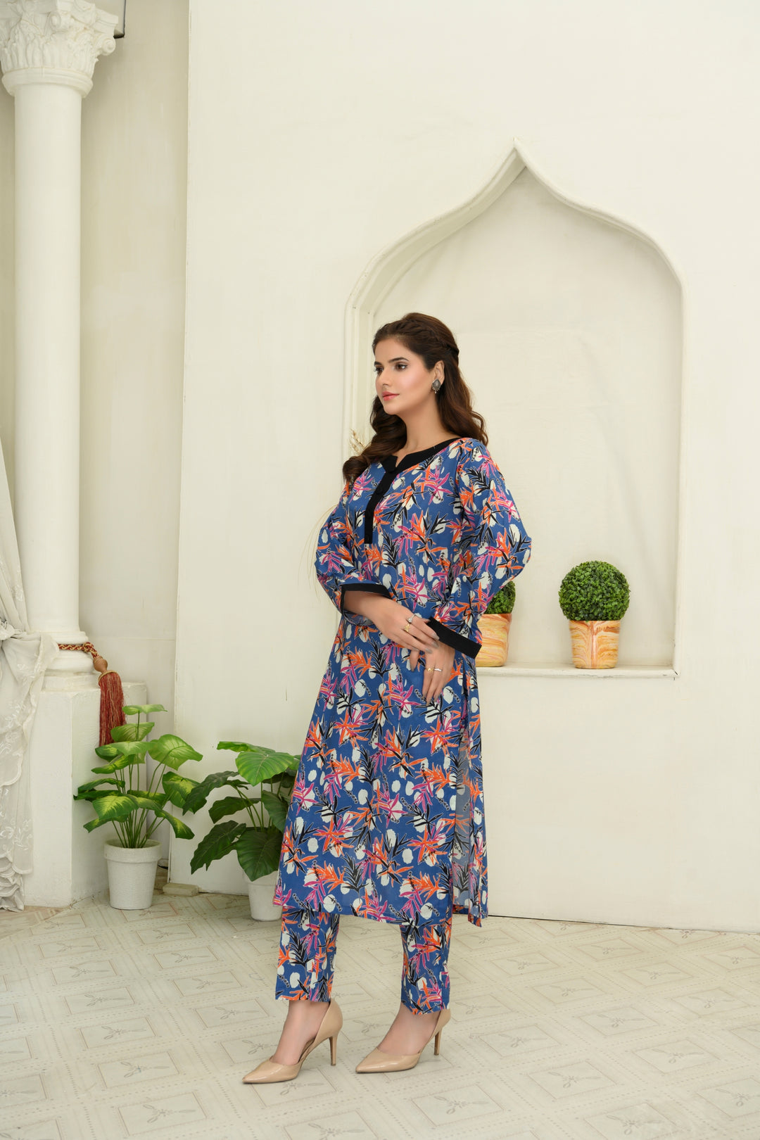 SS25-320 2PC Lawn Printed Shirt With Trouser