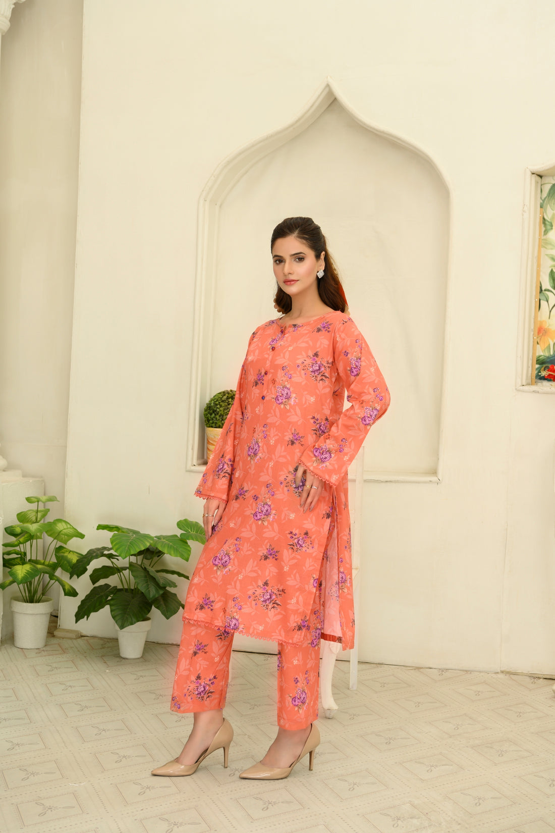 SS25-317 2PC Lawn Printed Shirt With Trouser