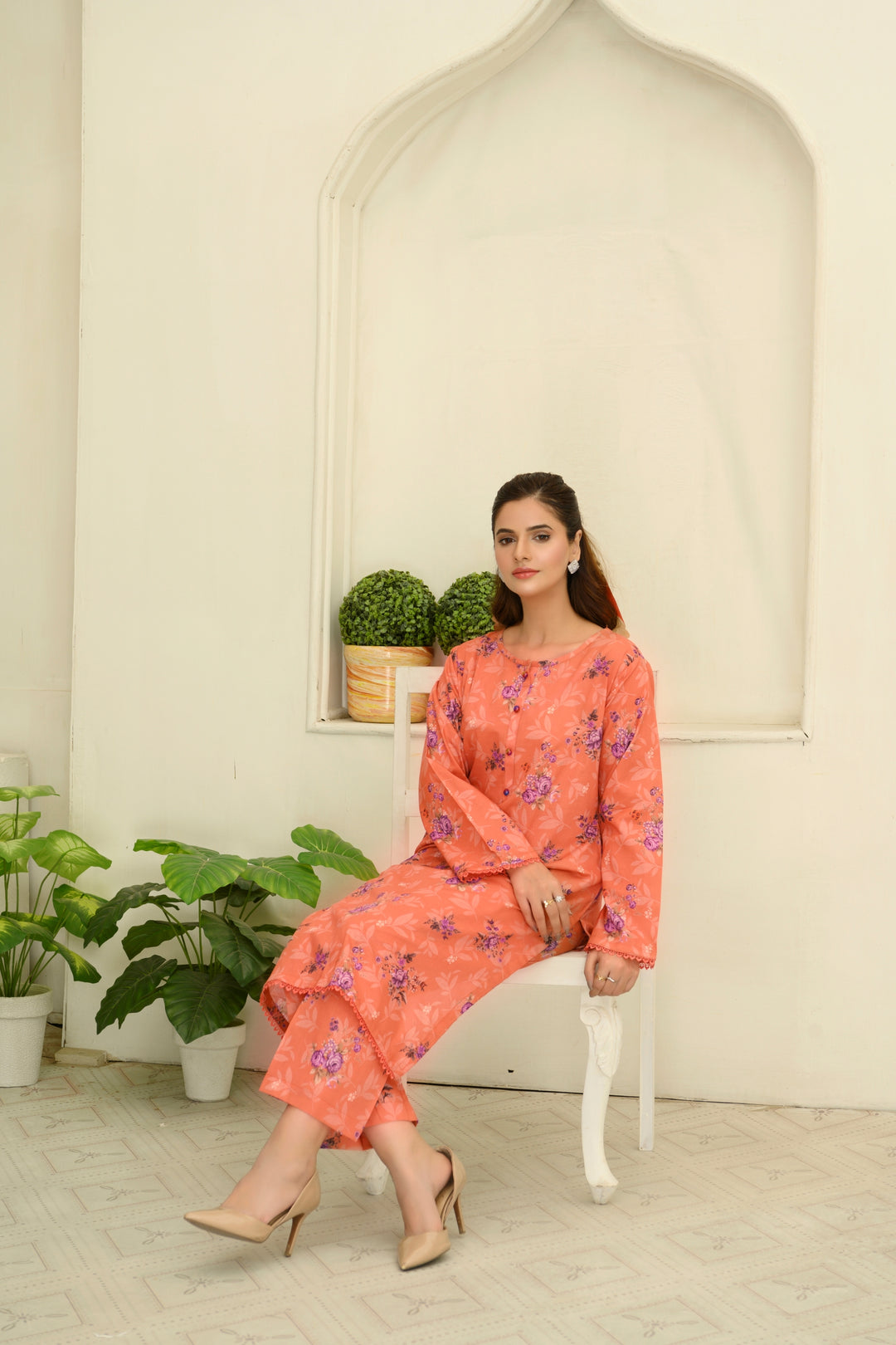 SS25-317 2PC Lawn Printed Shirt With Trouser