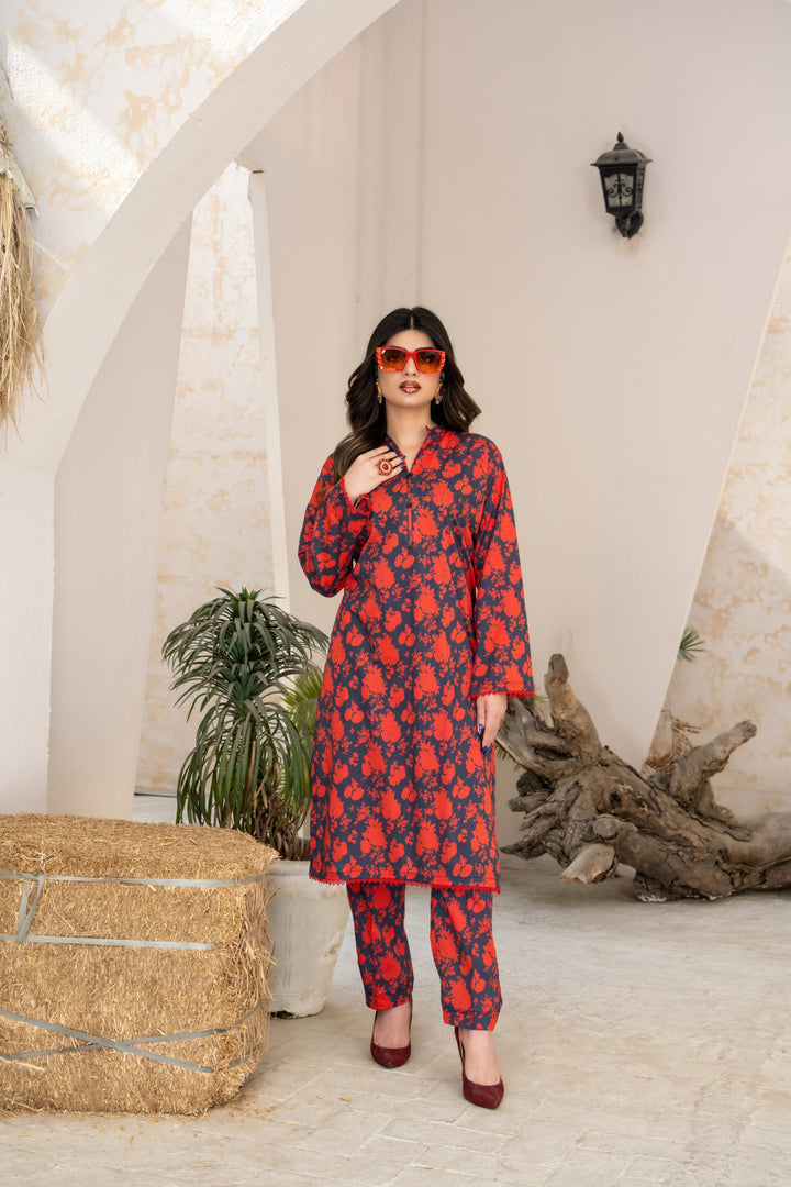 SS25-301 2PC Lawn Printed Kurta with Trouser