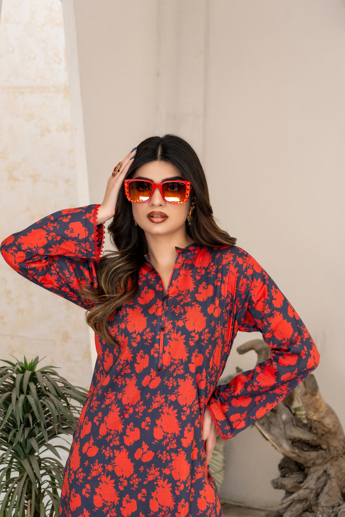 SS25-301 2PC Lawn Printed Kurta with Trouser