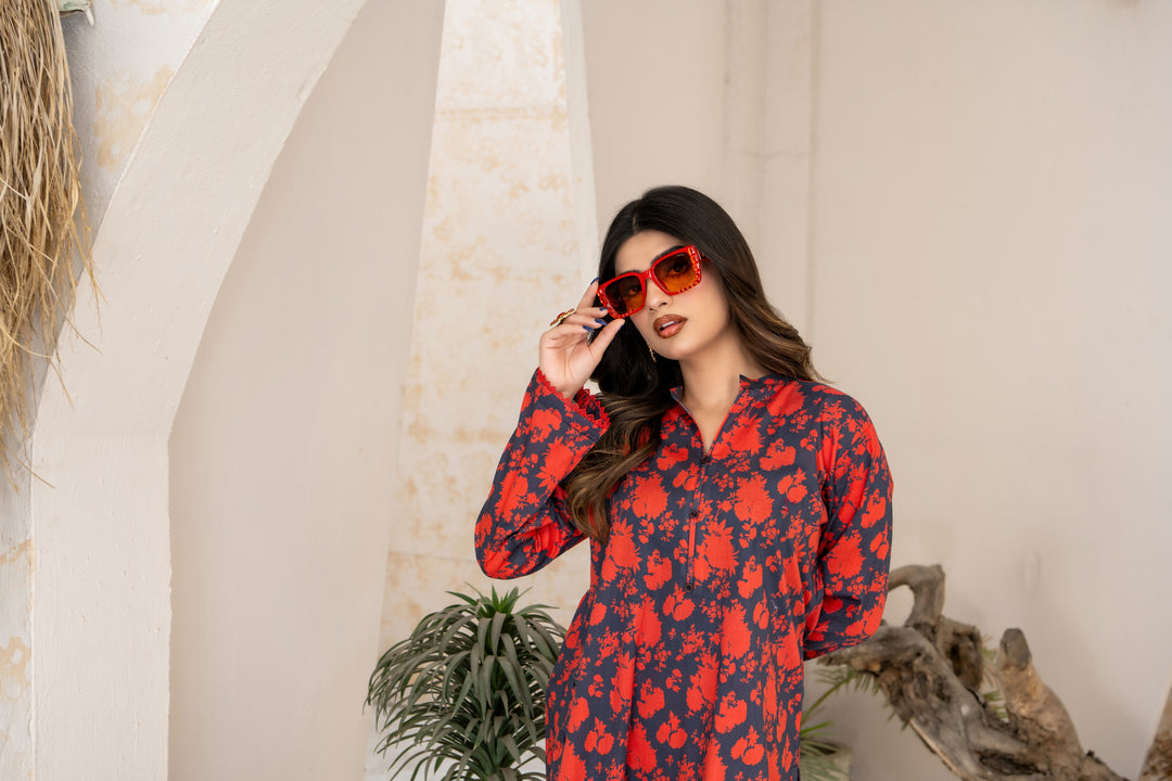 SS25-301 2PC Lawn Printed Kurta with Trouser