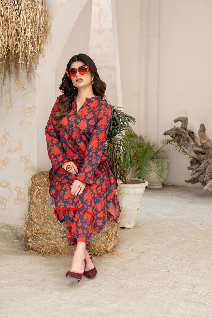 SS25-301 2PC Lawn Printed Kurta with Trouser