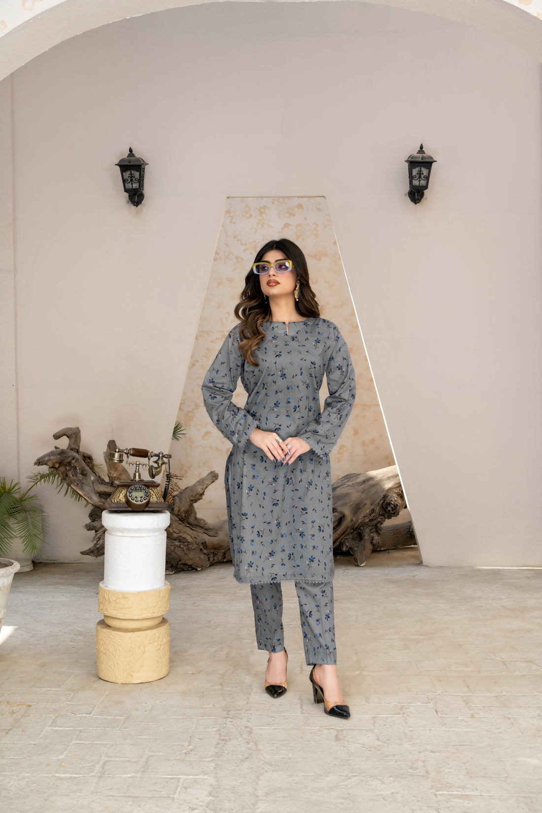 SS25-310 2PC Lawn Printed Shirt with Trouser