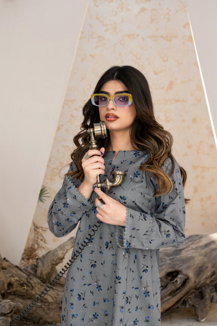 SS25-310 2PC Lawn Printed Shirt with Trouser
