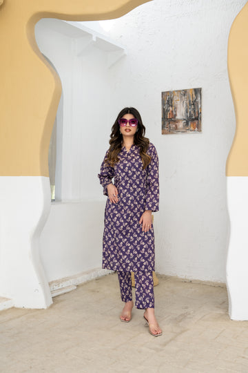 SS25-311 2PC Lawn Printed Shirt with Trouser