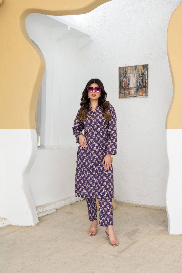 SS25-311 2PC Lawn Printed Shirt with Trouser