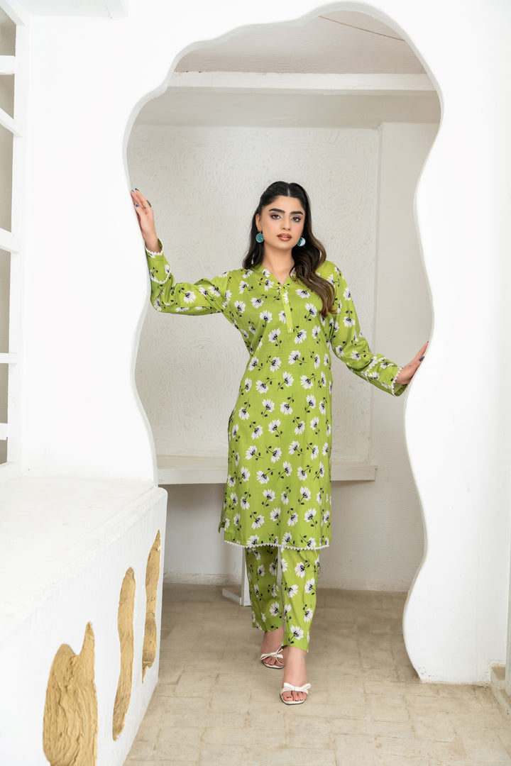 SS25-306 2PC Lawn Printed Shirt with Trouser