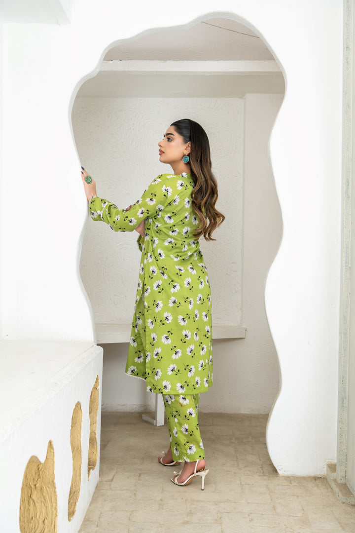 SS25-306 2PC Lawn Printed Shirt with Trouser