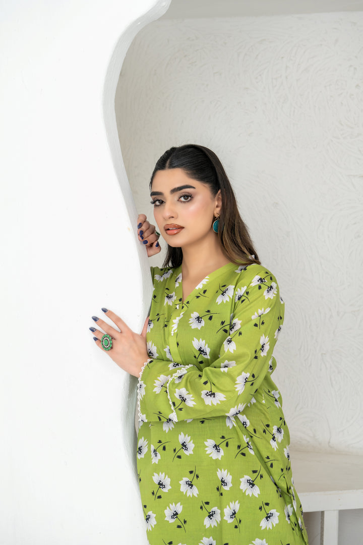 SS25-306 2PC Lawn Printed Shirt with Trouser