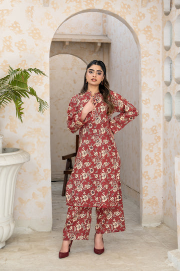 SS25-304 2PC Lawn Printed Shirt with Trouser